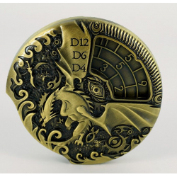 Dado D20 Spinner Dragon Golden