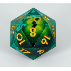 Dado D20 Ojo Sauron verde
