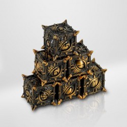 Dados RPG Metálicos Dorado...